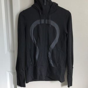 Lululemon zip hoodie in gray, size 6.